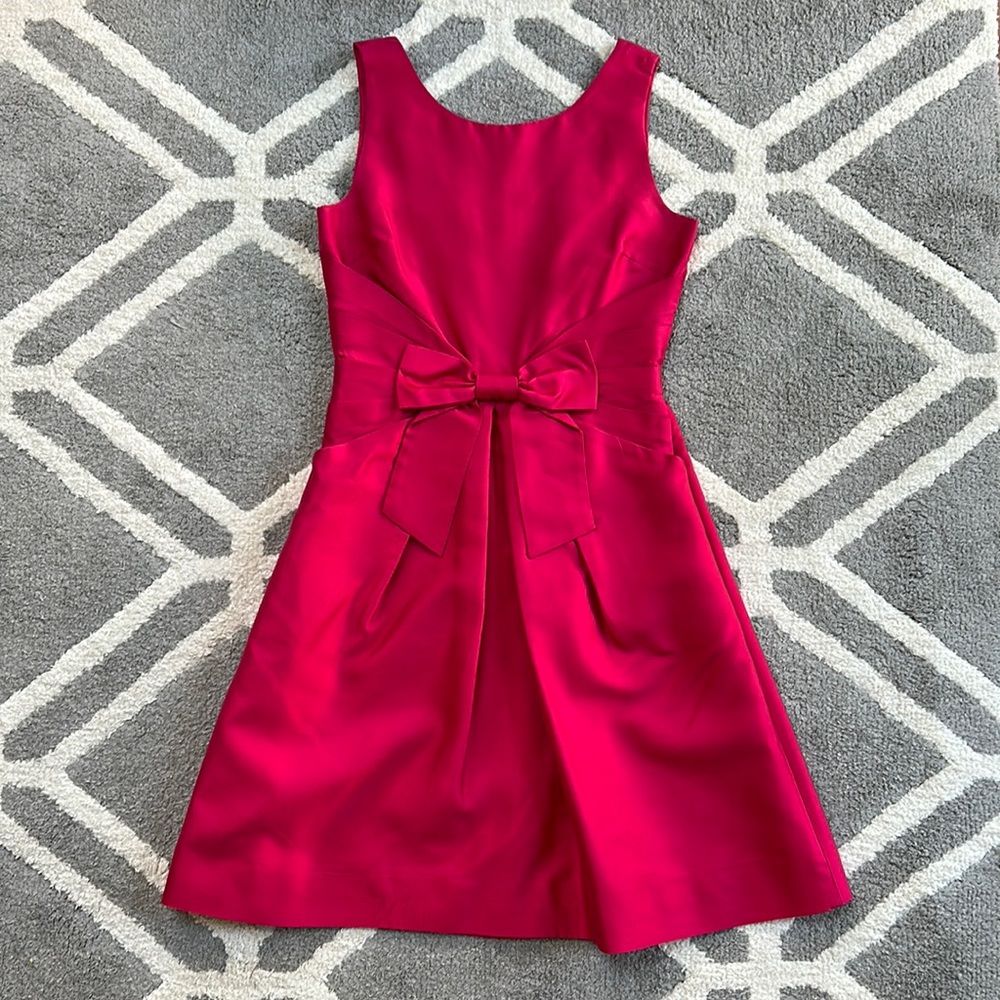 Kate Spade Jillian Pink Silk Bow Sleeveless Dress